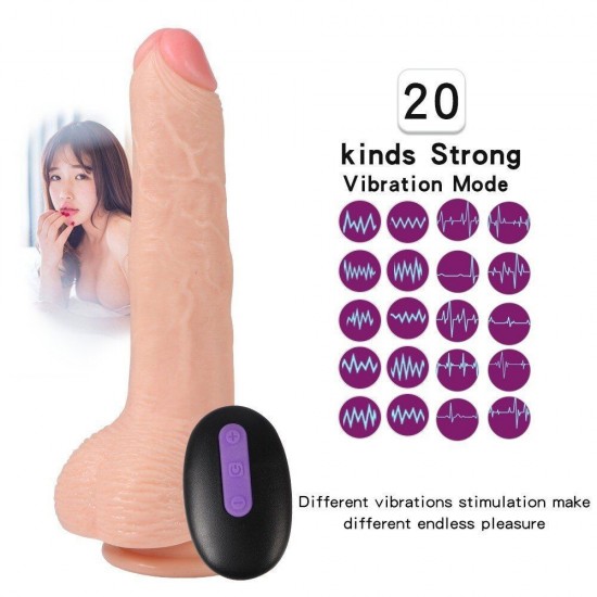 Dildo Series Harding 22 cm 20 Modlu Titreşimli Uzaktan Kumandalı Realistik Vibratör