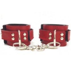 Fetish Fantasy Series Leather Cuffs Kırmızı Deri Fetiş Kelepçe