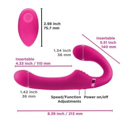 Ns Novelties ShiShi Midnight Rider Uzaktan Kumanda Strapless Strap-On-Pink