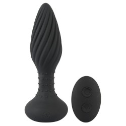 Anos Remote Controlled Butt Plug With Vibration Rotation Pearls Anal Vibratör