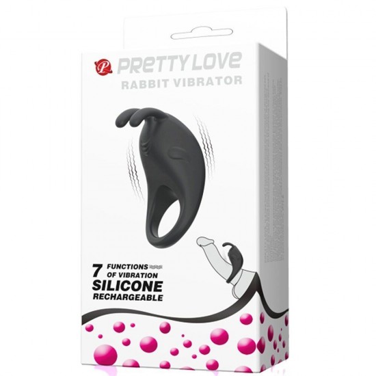 Pretty Love Rabbit Vibrator Cock Ring  Titreşimli Penis Halkası BI-210152