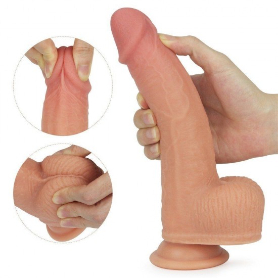 Lovetoy Anthony Dual Layered Silicone Dildo Dönebilen Realistik Penis LV4032