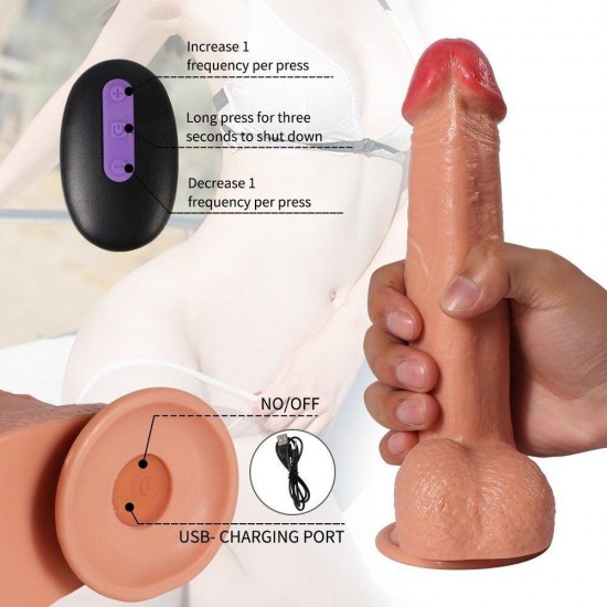 Shequ Sean Vibrating Dildo 20 Mod Titreşimli Realistik Penis 22 cm SQ-WBE10043