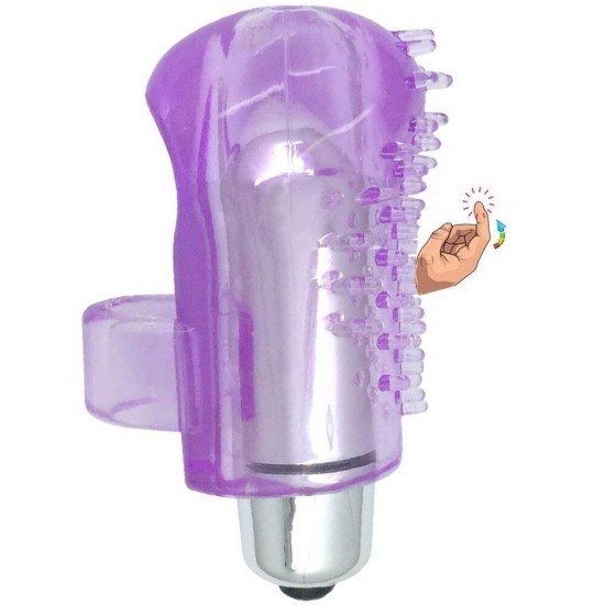 Finger Vibe Silicone Purple Tırtıklı Parmak Vibratör