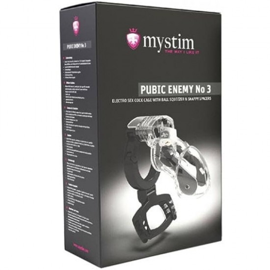 Mystim E-stim Cock Cage Public Enemy No.3 With Ball Squeezer Penis Kafesi