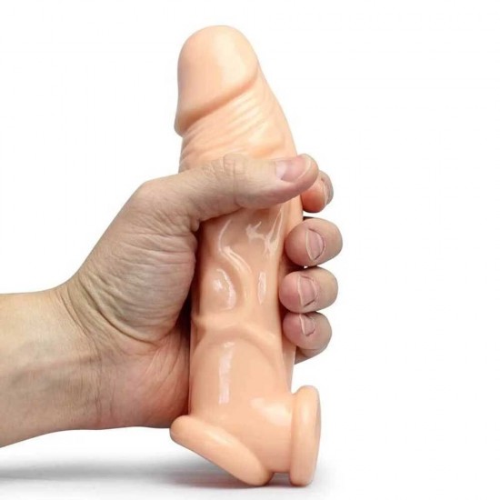 Softy Enlarger Penis Sleeve Gerçek Doku Testik Destekli Penis Kılıfı