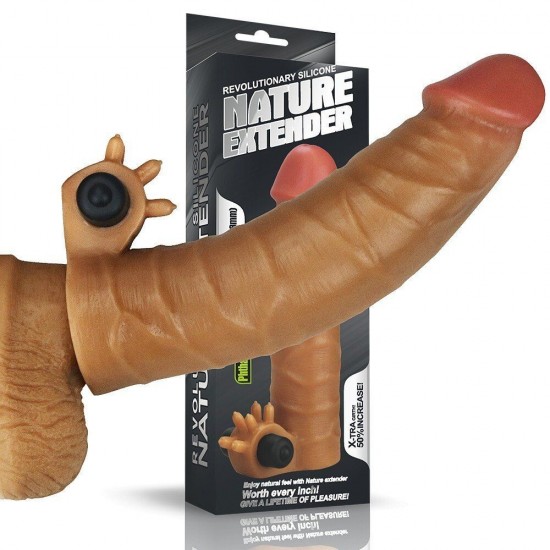 Lovetoy Nature Extender Natural Et Doku Titreşimli Penis Kılıfı LV414100B