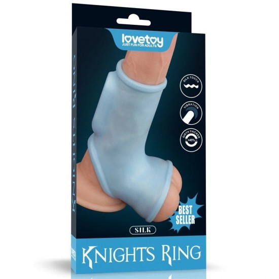 Lovetoy Vibrating Silk Knights Ring with Scrotum Sleeve Penis Kılıfı LV343125