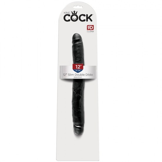 Pipedream King Cock 12'' Slim Double Dildo Black Çift Taraflı Penis