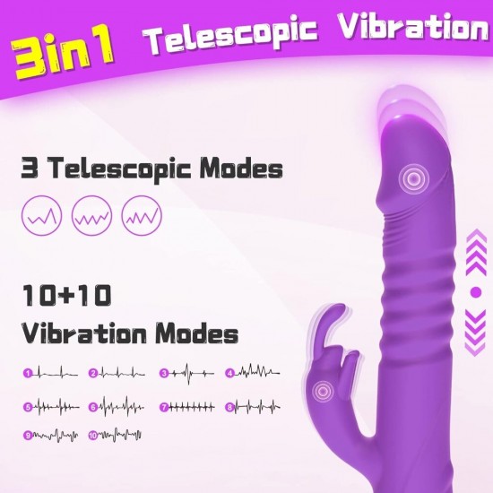 Sex Toys Aise Bionic Design İleri Geri Hareketli Rabbit Vibratör