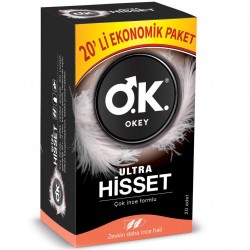 Okey Ultra Hisset 20'li Eko Paket Prezervatif Kondom