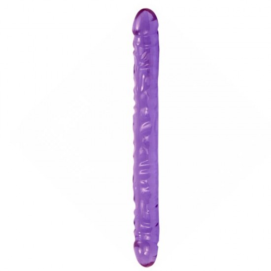 Doc Johnson Crystal Jellies Jr. Double Dong Dildo Purple Jel Doku 44.5 cm Penis