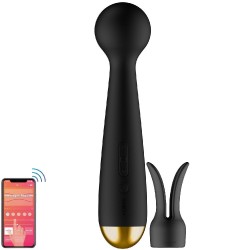 Svakom Emma Neo Interactive App Enabled Warming Wand Vibrator With Rabbit Ears