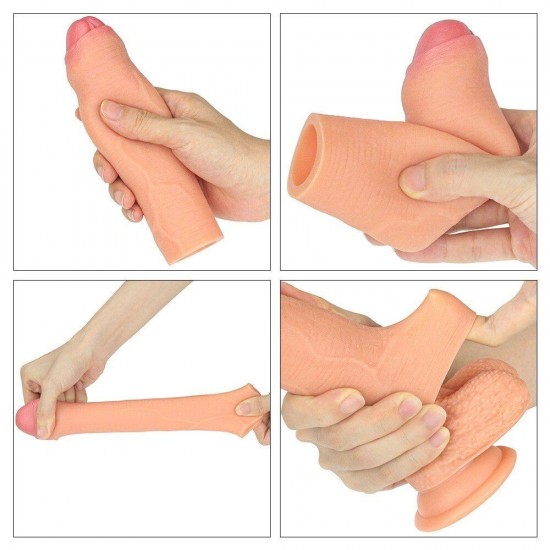 Lovetoy Nature Extender Penis Sleeve Platinum Silikon Gerçek Doku Sünnetsiz Penis Kılıfı LV4212