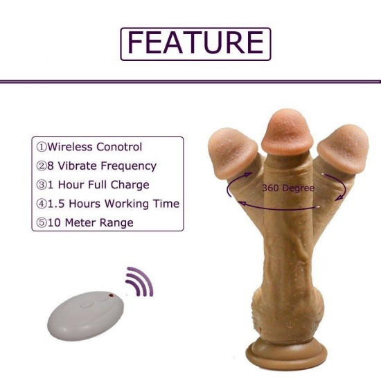 Stimulation Of Skin Rotation Dildo Dönebilen Realistik Vibratör