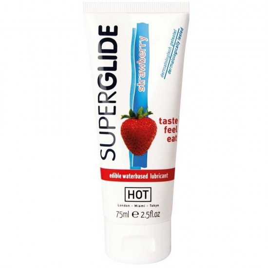 Hot Products Edibles Superglide Lube 75 ml Çilek Aromalı Kayganlaştırıcı Oral Jel