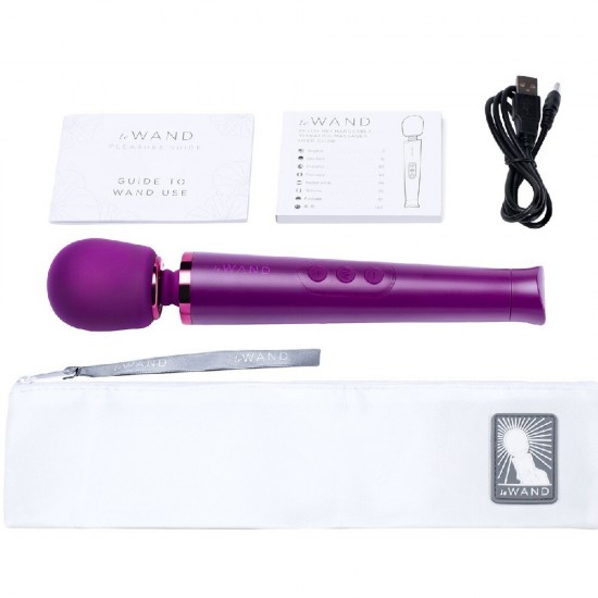 Le Wand Petite Rechargeable Vibrating Body Massager Masaj Wand Vibratör-Cherry