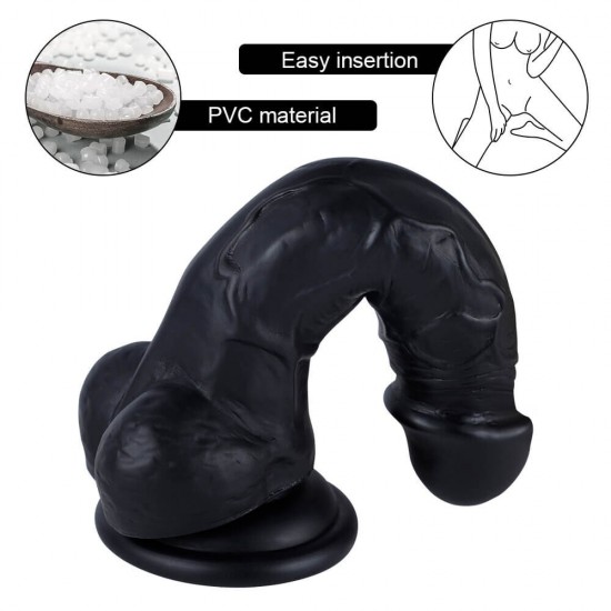 Xise Adonis Vibrating Dildo Black 18 cm Titreşimli Realistik Penis XS-WBC10018-V