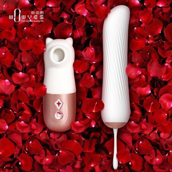 Wowyes Winnie Massager İleri Geri Hareketli Vibratör ve Emiş Güçlü Vibratör Set