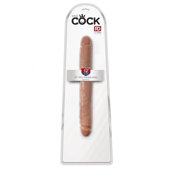 Pipedream King Cock 12'' Slim Double Dildo Caramel Çift Taraflı Penis