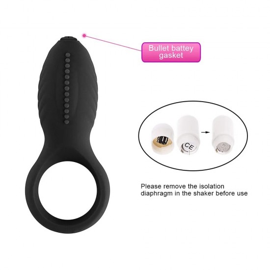 Man Nuo Vibrating Cock Ring Titreşimli Klitoral Penis Halkası-Purple