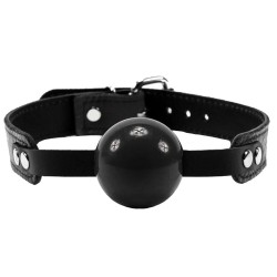 Fantazi Game Fetish Fantasy Series Master Ball Gag Siyah Deri Ağız Topu-Siyah