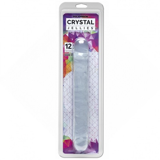 Doc Johnson Crystal Jellies Jr. Double Dong Dildo Transparent Jel Doku 30 cm