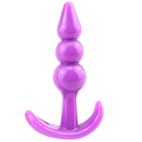 Ribbled Anal Play Silicone Jelly Butt Plug