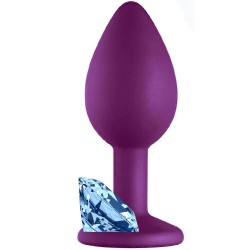 Anal Fantasy Silicone Purple Taşlı Silikon Anal Plug