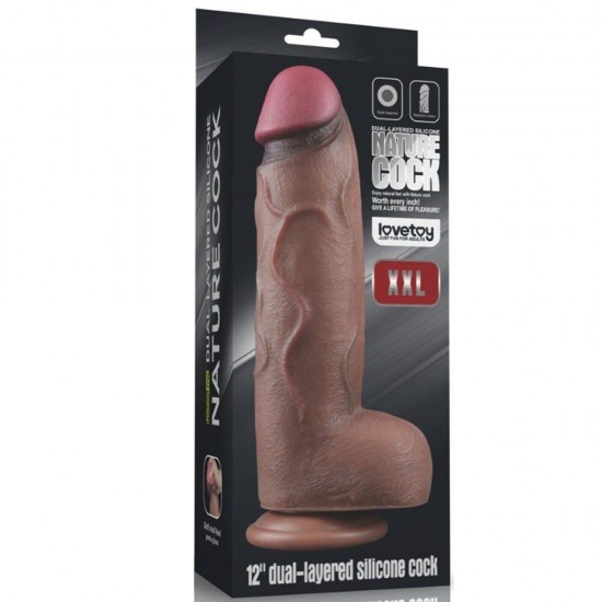 Lovetoy Nature Cock 12'' Çift Katmanlı Büyük Realistik Penis LV411063