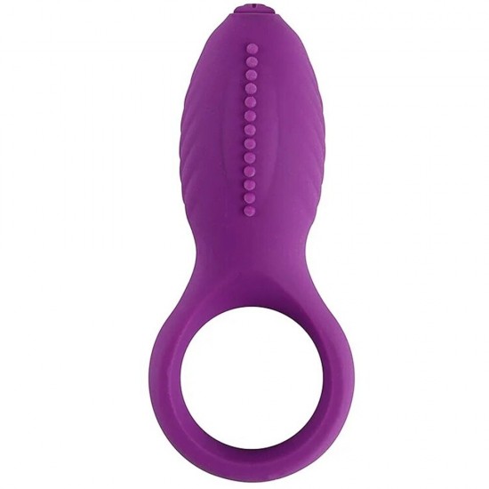 Man Nuo Vibrating Cock Ring Titreşimli Klitoral Penis Halkası-Purple