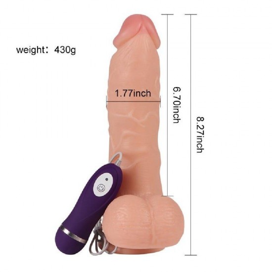 Shequ Adam Ruber Vibrating Dildo 21 cm Titreşimli Realistik Penis SQ-WBC10012-V