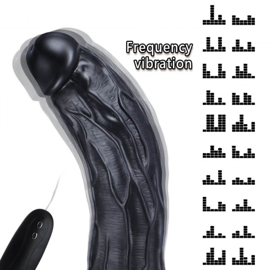 Dildo Series Holy Dragon Black 20.5 cm Titreşimli Realistik Penis XS-WBC10007-V