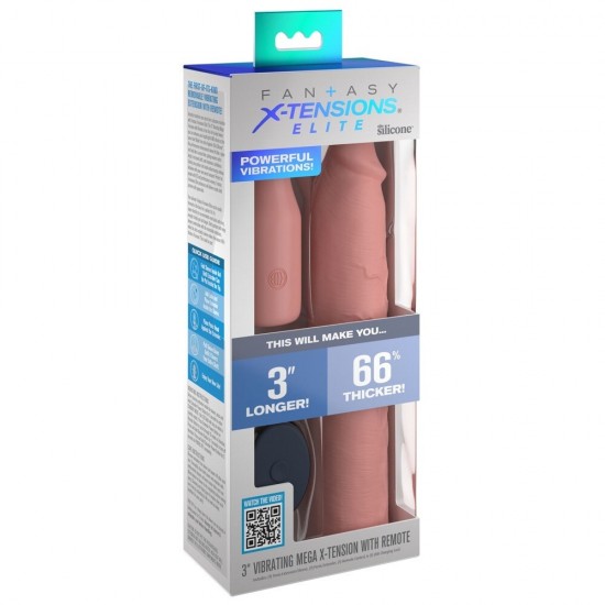 Pipedream Fantasy X-Tensions Elite 3'' Vibrating Remote Sleeve Penis Kılıfı