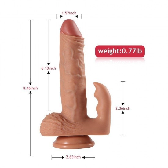 Shequ Dildo Series Austin Sallama Modlu Dual Titreşimli Realistik Penis 21.5 cm SQ-WBC10034-V