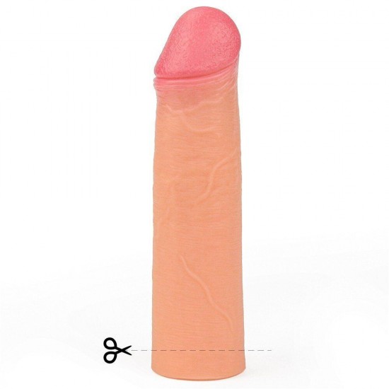 Lovetoy Nature Extender Penis Sleeve Platinum Silikon Gerçek Doku Eğik Penis Kılıfı LV4213