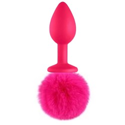 Sex Toys Anal Fantasy Tail Pink Silicone Peluşlu Silikon Anal Plug-Pink