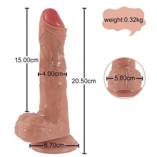 Shequ Marshall Thrusting Dildo 8'' İleri Geri Hareketli Penis SQ-WBD10141-V