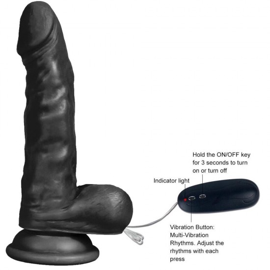 Dildo Series Hung Eagle Black 17 cm Titreşimli Realistik Penis XS-WBC10034-V