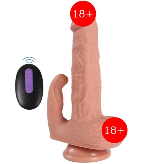 Shequ Dildo Series Hadun Klitoris Stimülasyon Dual Titreşimli Realistik Penis SQ-WBC10037D