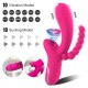 Sex Toys 3D Stimülasyon 3'in 1 Emme ve Dil Hareketli Vibratör-Pink