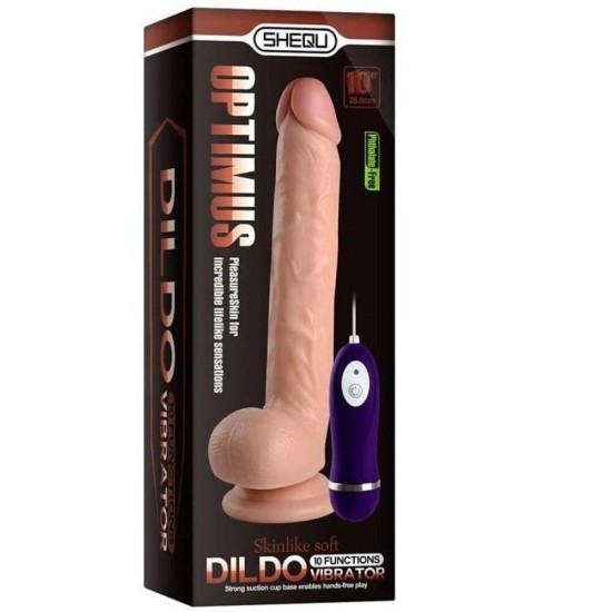 Shequ Optimus 28 Cm 10 Modlu Titreşimli Realistik Penis