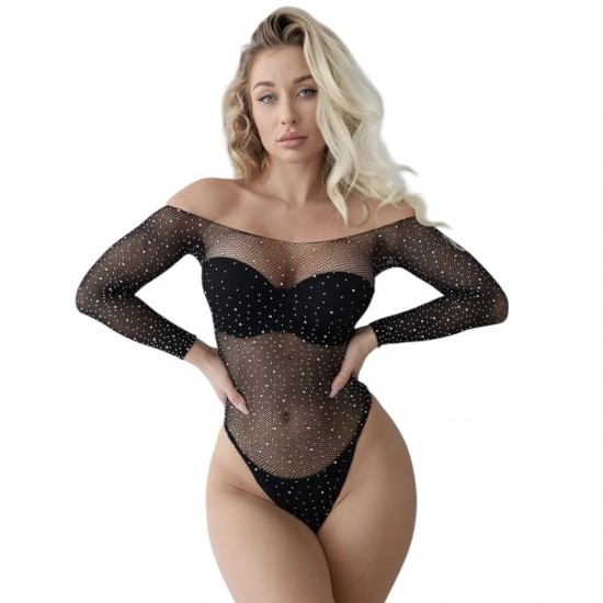 Vivaldy Taşlı Bodysuit Seksi Vücut Çorabı