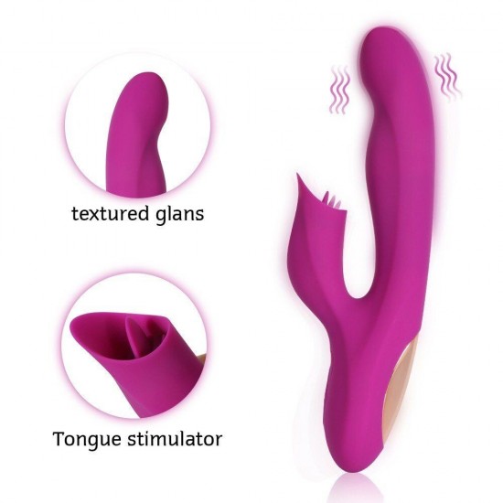 Shequ Pearly Purple Dil Hareketli G-Noktası Stimülasyon Vibratör SQ-V10104