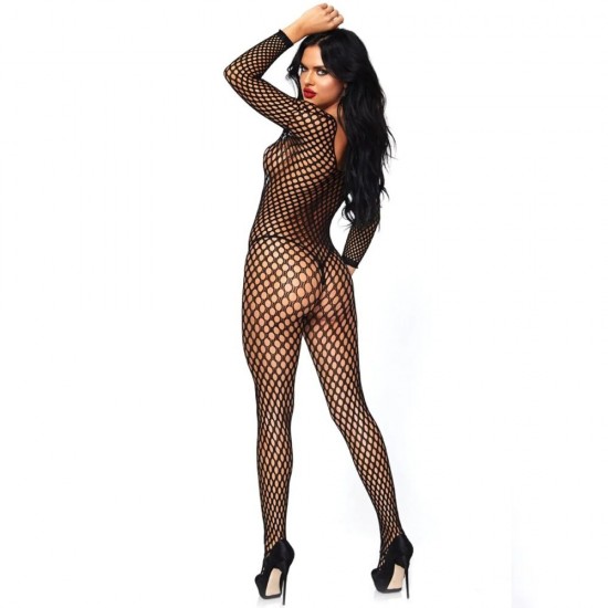 Fantasy Wear Bodystocking Dekolte Vücut Çorabı-Siyah