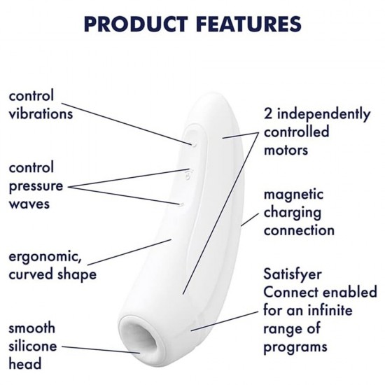 Satisfyer Curvy 1+ Pressure Wave Telefon Kontrollü Emiş Vibratör