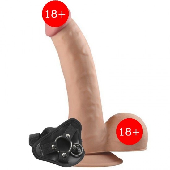 Lovetoy The Ultra Soft Dude Dildo 20 cm Belden Bağlamalı Strapon Realistik Penis