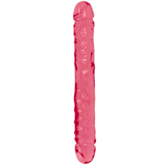 Doc Johnson Crystal Jellies Jr. Double Dong Dildo Pink Jel Doku 30 cm Penis