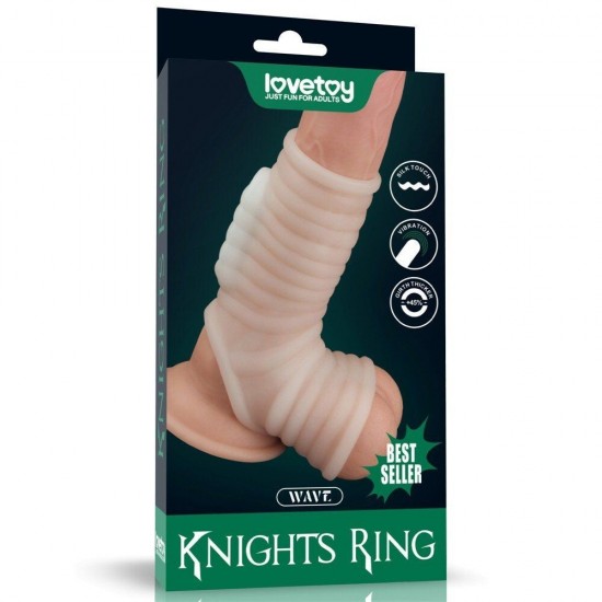 Lovetoy Vibrating Silk Knights Ring with Scrotum Sleeve Penis Kılıfı LV343118