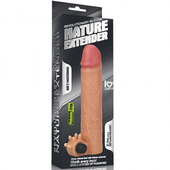 Lovetoy Nature Extender Natural Et Doku Titreşimli Penis Kılıfı LV414101